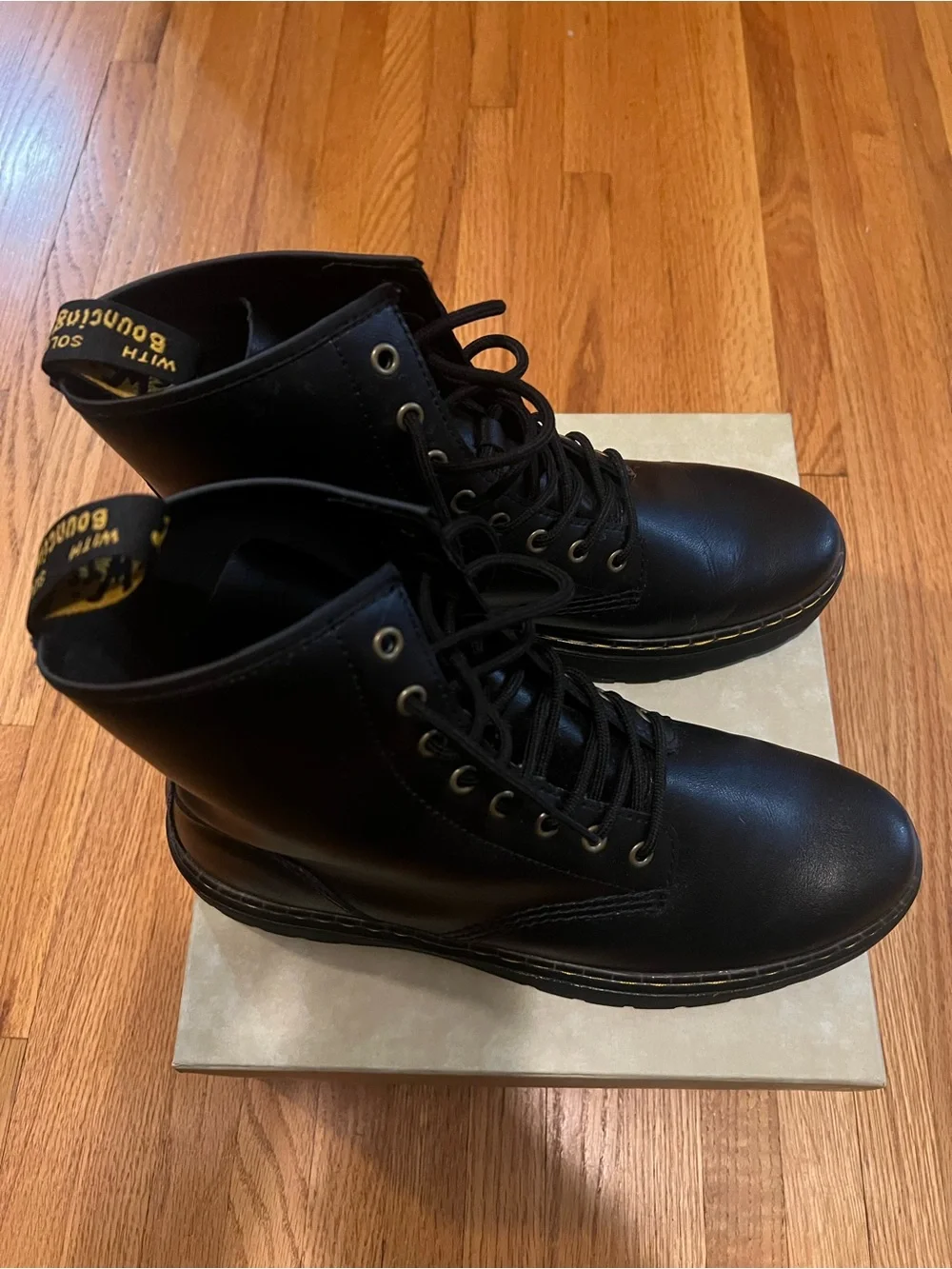 Dr. Martens Black Leather Lace-Up Combat Boots